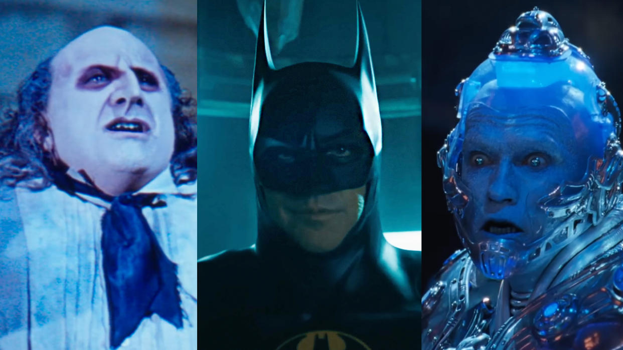  Devito as The Penguin in Batman Returns, Keaton returns as Batman in The Flash, and Arnold Schwarzenegger as Mr. Freeze in Batman & Robin . 
