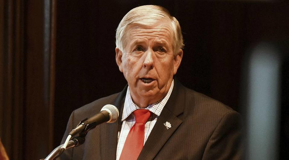 Missouri Gov. Mike Parson, who is considering a statewide vaccine incentive program.