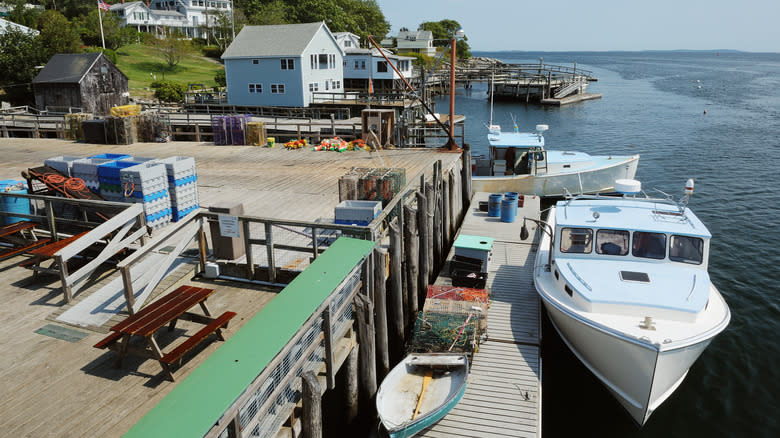 Fishing boats docked in Maine