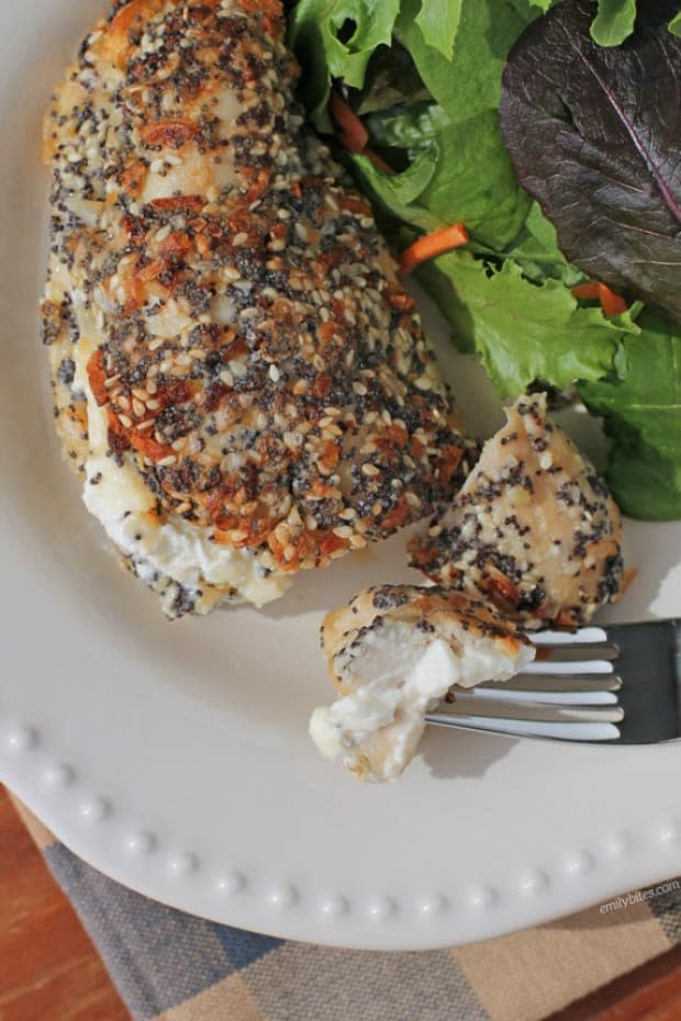 <p><a href="https://emilybites.com/2015/08/cream-cheese-stuffed-everything-chicken.html" rel="nofollow noopener" target="_blank" data-ylk="slk:Emily Bites;elm:context_link;itc:0;sec:content-canvas" class="link ">Emily Bites</a></p>