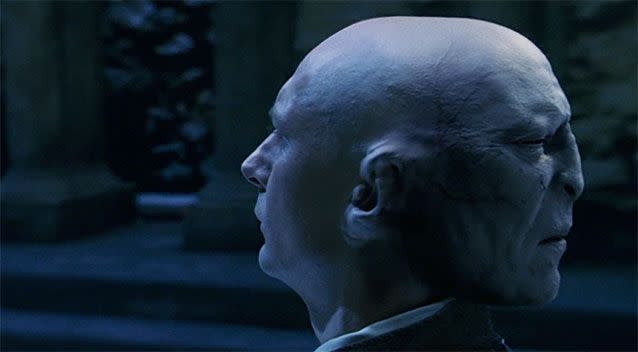 Twitter users have joked the woman could be Harry Potter villain Lord Voldermort. Picture: http://harrypotter.wikia.com/wiki/Quirinus_Quirrell