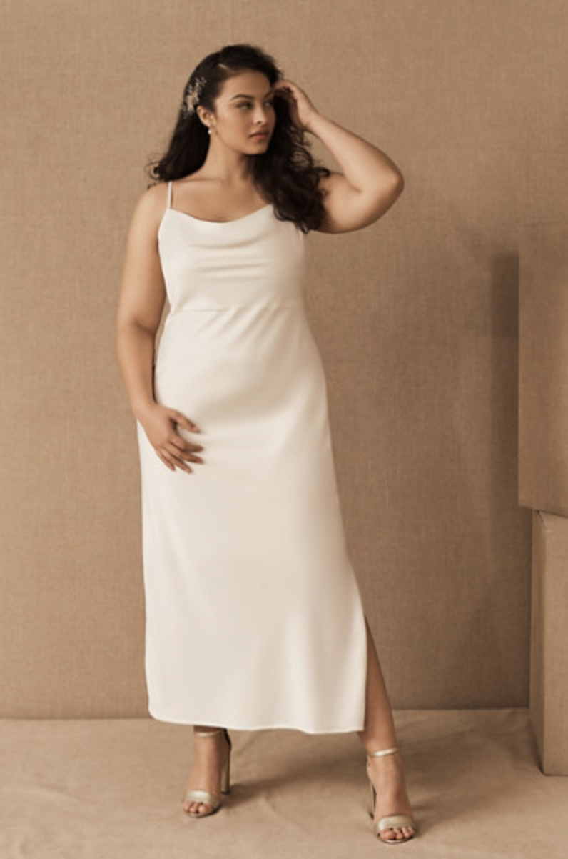 BHLDN Cali Satin Charmeuse Midi Dress (Photo via BHLDN)