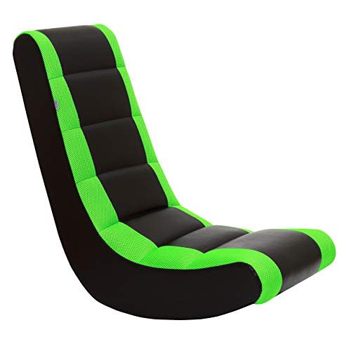 The Crew Furniture 991590 Classic Video Rocker Black/Neon Green Mesh Racing Stripe (Amazon / Amazon)