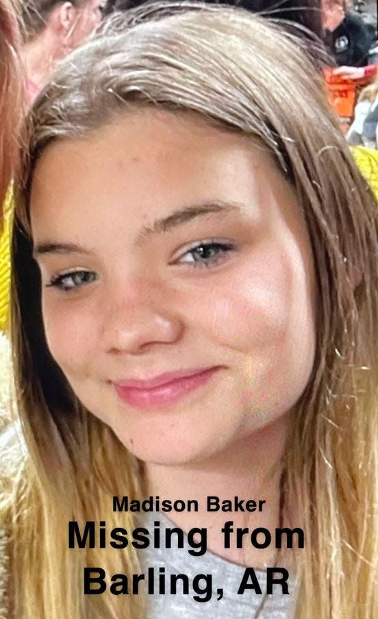 Madison Baker, 14, is missing from Barling, Arkansas Tuesday, Nov. 22, 2022