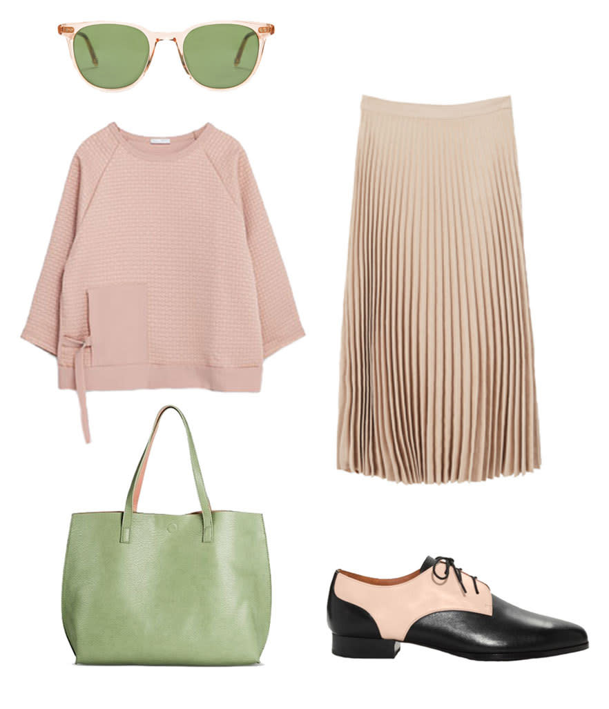 Blush pink and mint green - Going to the market