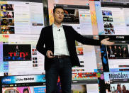 LAS VEGAS, NV - JANUARY 12: Vice President of Global Content Partnerships at YouTube Robert Kyncl speaks during the Entertainment Matters keynote address at the 2012 International Consumer Electronics Show at the Las Vegas Hotel & Casino January 12, 2012 in Las Vegas, Nevada. CES, the world's largest annual consumer technology trade show, runs through January 13 and features more than 3,100 exhibitors showing off their latest products and services to about 140,000 attendees. (Photo by Ethan Miller/Getty Images)