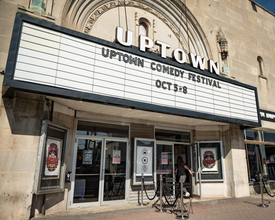 An exterior view of the Uptown Theatre for Creative Arts in South Utica on Thursday, October 5, 2023. The first-ever Uptown Comedy Festival will take place October 5-8. UTCA recently announced that it would open the auditorium for the festival, marking the first time the space has been used in nearly a decade.