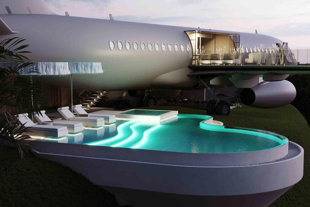 An Abandoned Aircraft Is Now a Luxurious Bali Villa with an Infinity Pool photo