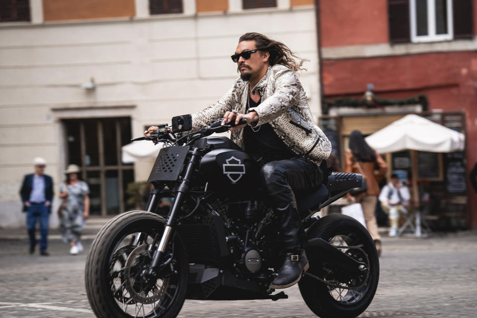 This image released by Universal Pictures shows Jason Momoa in a scene from "Fast X." (Giulia Parmigiani/Universal Pictures via AP)