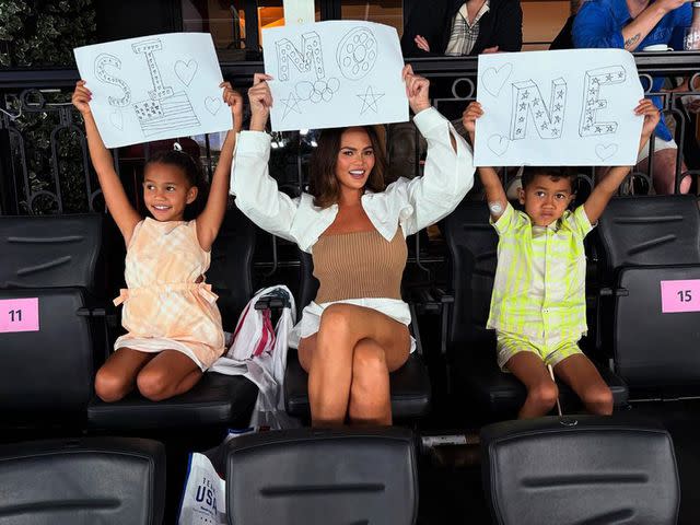 <p>chrissy teigen/Instagram</p> Chrissy Teigen with her kids Luna and Miles