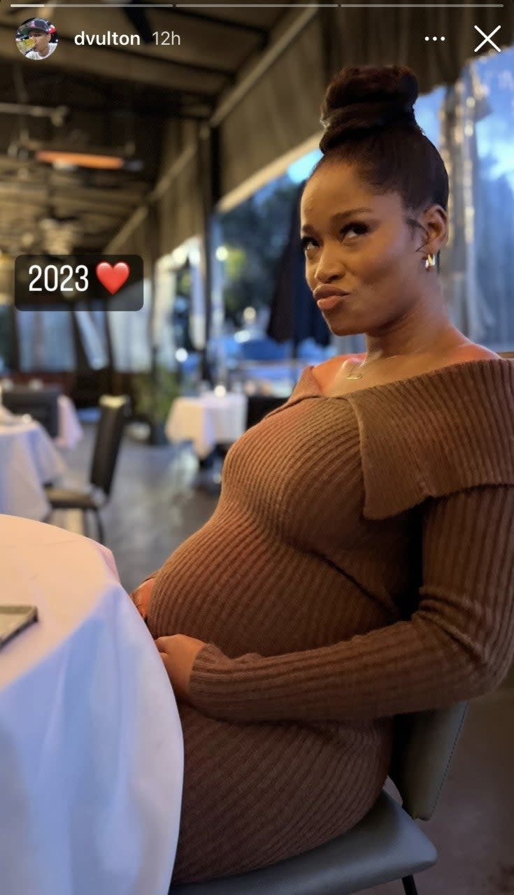 Keke Palmer boyfriend shares new picture of growing baby bump