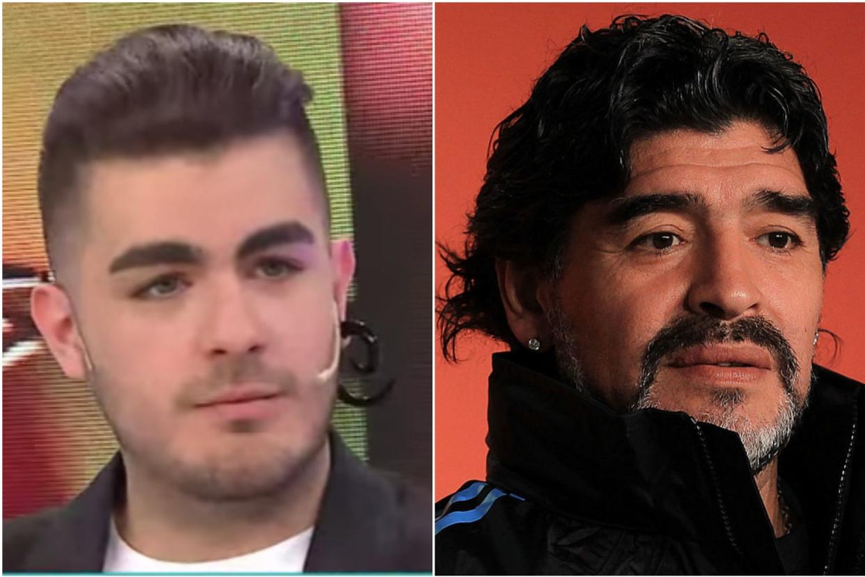 <p>Santiago Lara (left) claims to be the illegitimate son of the late footballing legend Diego Maradona</p> (El Trece/Getty Images)