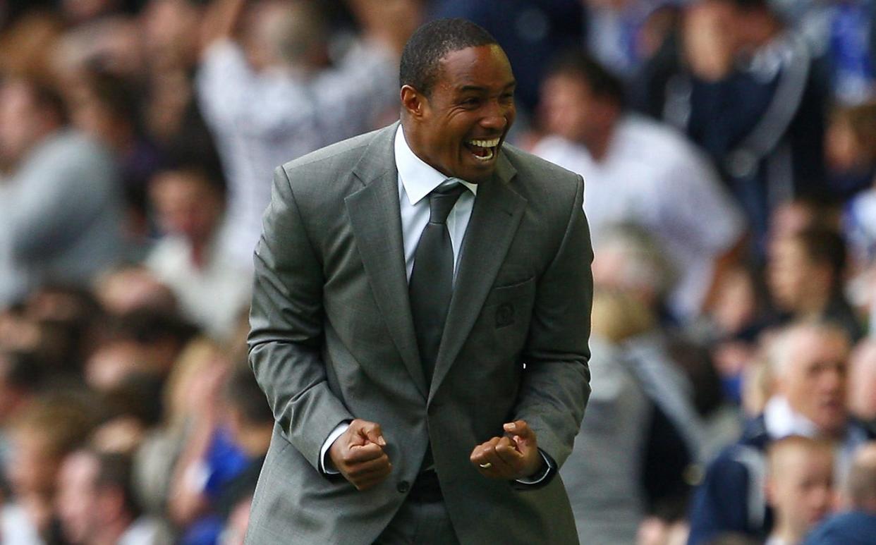 Paul Ince of Blackburn celebrates a last minute winning goal duirng the Barclays Premier League match between Everton and Blackburn Rovers - Laurence Griffiths/Getty Images