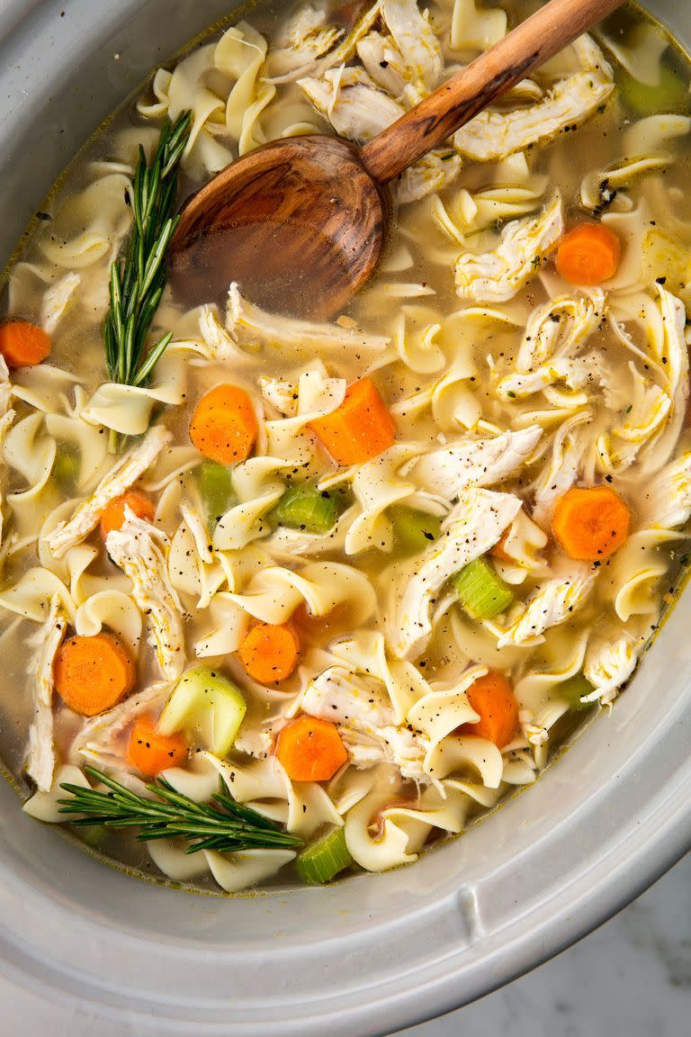 5) Slow-Cooker Chicken Noodle Soup