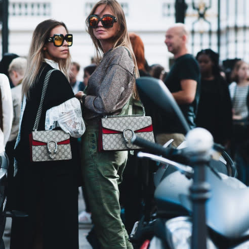 The matching bag brigade - these stylish Gucci bags have been EVERYWHERE on the streets this season.