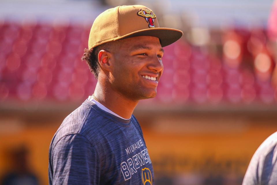 Top Milwaukee Brewers prospect Jackson Chourio has a lot to smile about these days.