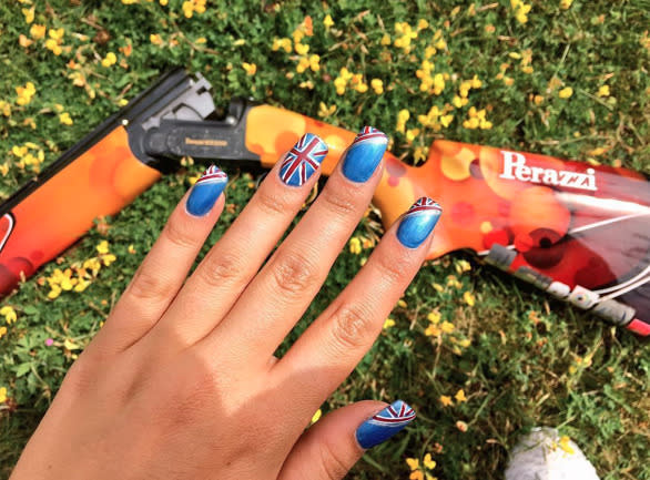 Amber Johill from team GB’s shooting team definitely has the best union jack nails we’ve ever seen. 