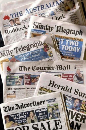 The mastheads of News Ltd's Australian papers. Rupert Murdoch's Australian arm News Limited on Wednesday made an Aus$1.97 billion (US$2.0 billion) takeover bid of James Packer's majority-owned media investment firm Consolidated Media Holdings