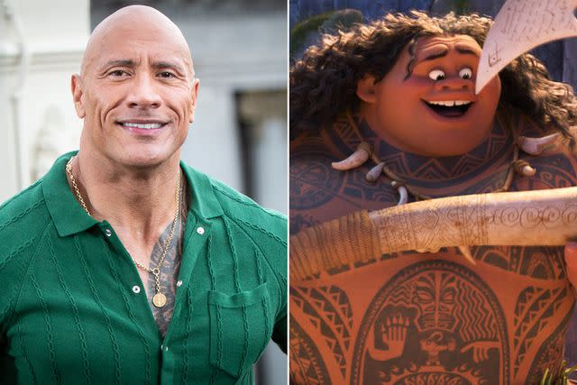 <p>Pablo Cuadra/WireImage;  Walt Disney Studios Motion Pictures/Courtesy Everett Collection</p> Dwayne Johnson; "Moana"