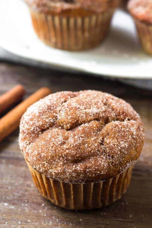 <p>Princess Pinky Girl</p><p>These pumpkin spice muffins are perfect for fall. So moist, filled with pumpkin and dipped in cinnamon sugar. </p><p><strong>Get the recipe: <em><a href="https://princesspinkygirl.com/easy-pumpkin-spice-muffins/" rel="nofollow noopener" target="_blank" data-ylk="slk:Easy Pumpkin Spice Muffins;elm:context_link;itc:0;sec:content-canvas" class="link ">Easy Pumpkin Spice Muffins</a></em></strong></p>