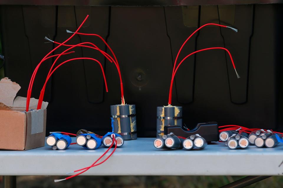 Lithium ion batteries to be used at a fire demonstration hosted by New Bedford Fire Department.