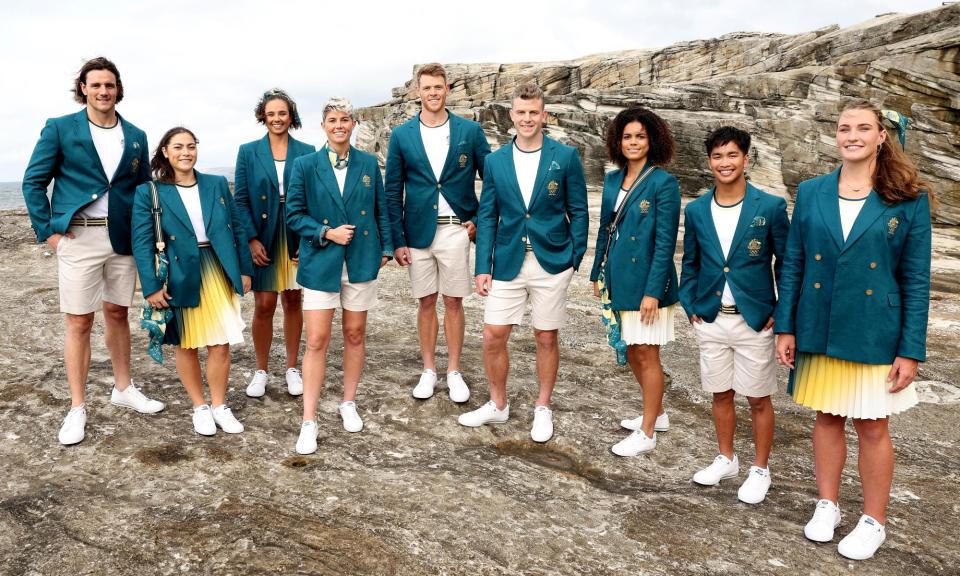 <span>The Australian Olympic Committee has marked 100 days to go until the Paris Games by revealing the team’s official uniform.</span><span>Photograph: Matt King/Getty Images</span>