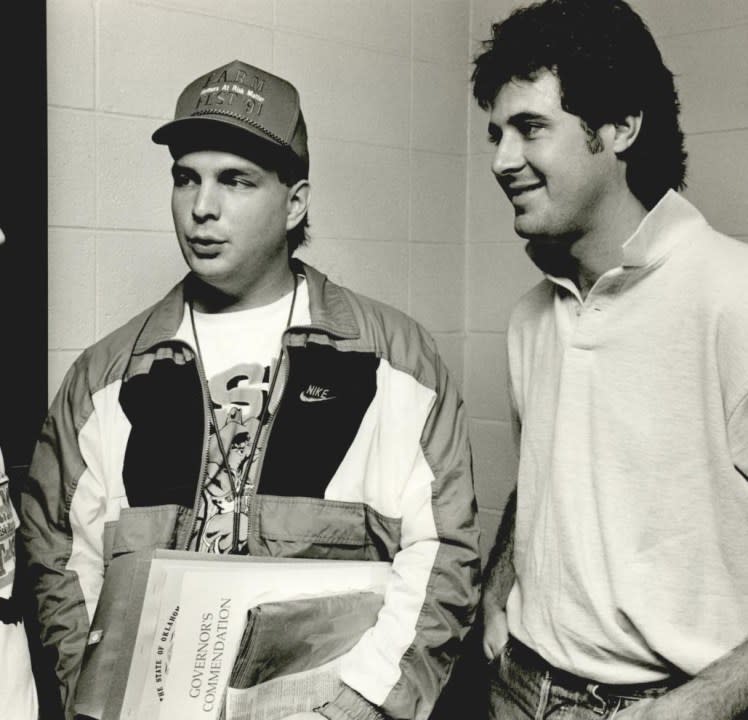 Vince Gill and Garth Brooks, 1991.