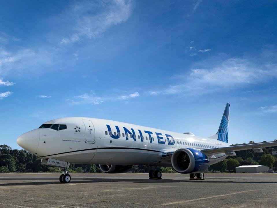 A look at a United Airlines Boeing 737 Max  - United Airlines Boeing 737 Max 8