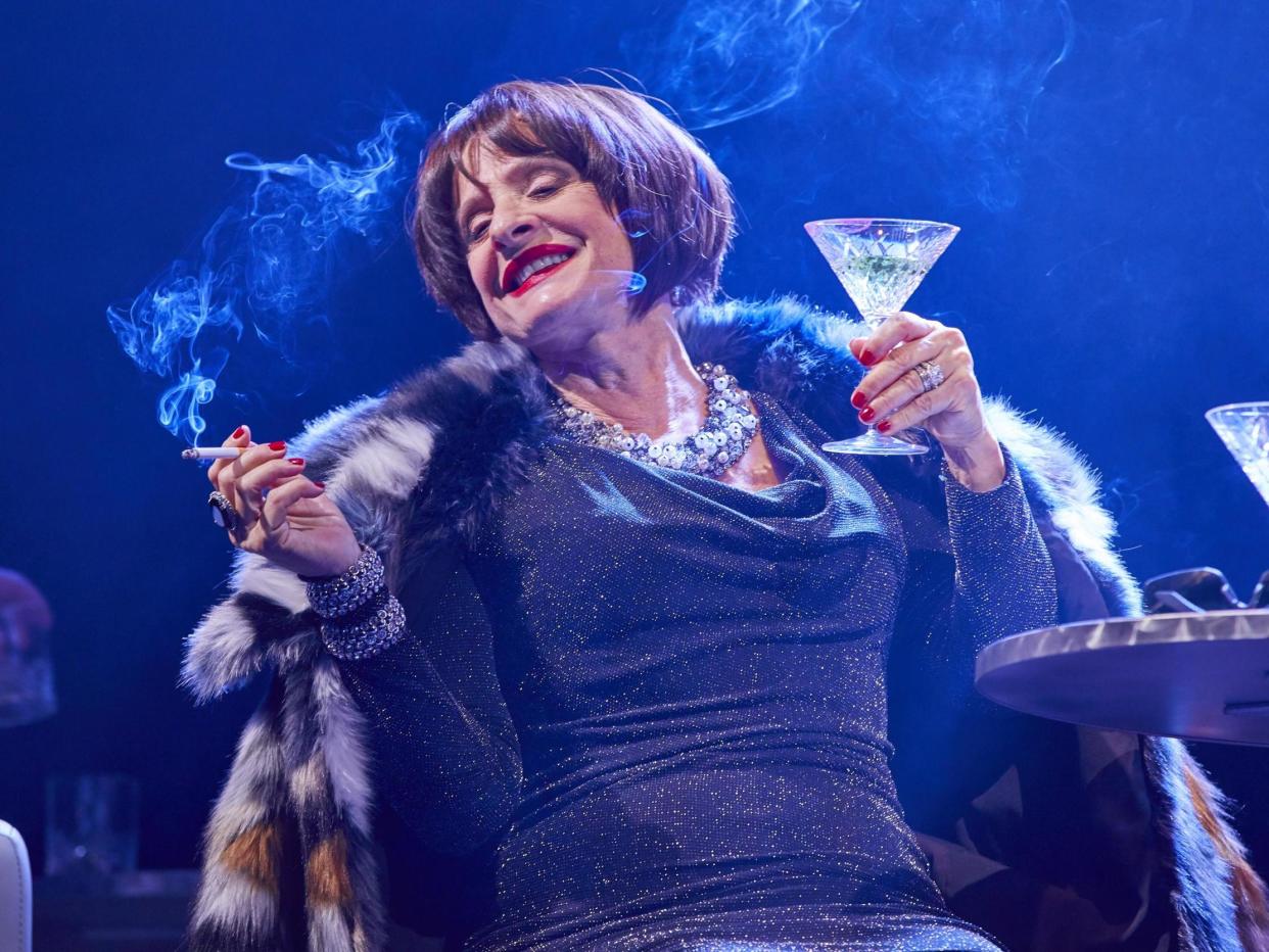 LuPone as Joanne: the moneyed lush who can’t credit that her husband genuinely loves her: Brinkhoff Mogenburg