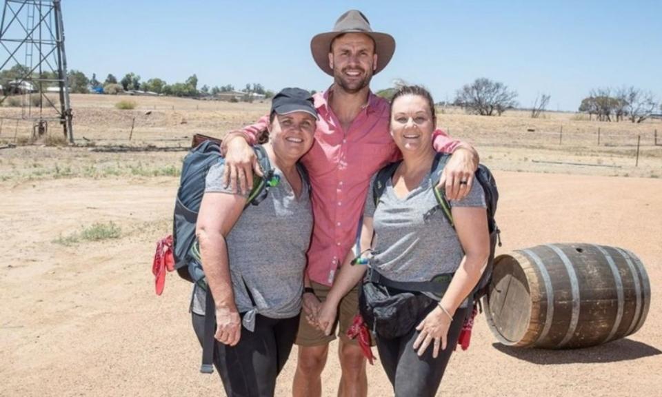 the amazing race mums Jude and Shannon with host beau ryan