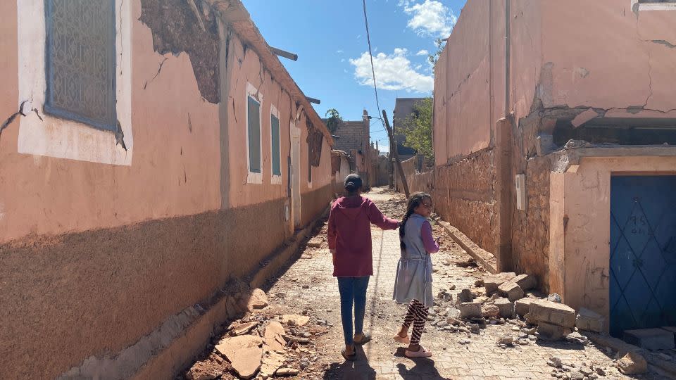 The village of Moulay Brahim near the town of Asni has been almost completely destroyed, with the vast majority of homes uninhabitable. - Ivana Kottasová/CNN