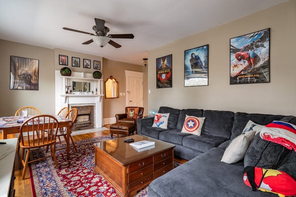 This Near East Side home is filled with superhero-themed board games, tablecloths, bedspreads and artwork.