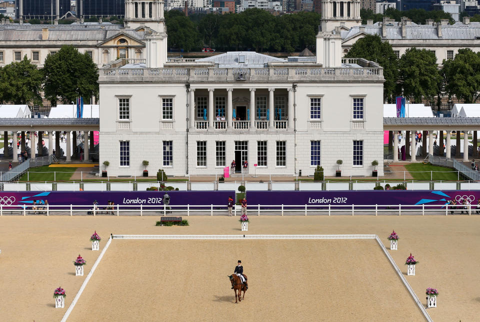 LONDON, ENGLAND - JULY 28: Christopher Burton of Australia riding HP Leilani competes in the Dressage Equestrian event on Day 1 of the London 2012 Olympic Games at Greenwich Park on July 28, 2012 in London, England. (Photo by Alex Livesey/Getty Images)