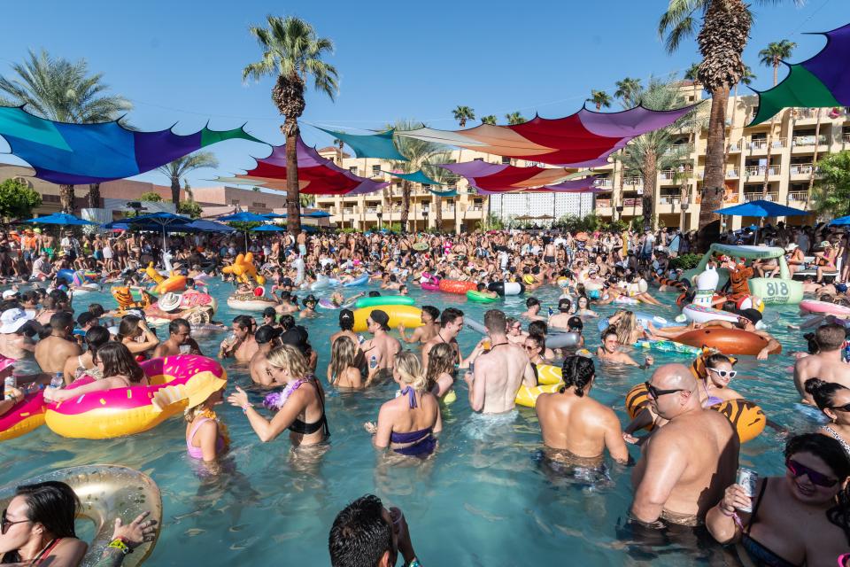 The dance-themed pool party Splash House returns on June 10-12, 2022  to Palm Springs, Calif., to the Renaissance, Margaritaville Resort and Saguaro Palm Springs hotels with After Hours programming at the Palm Springs Air Museum.