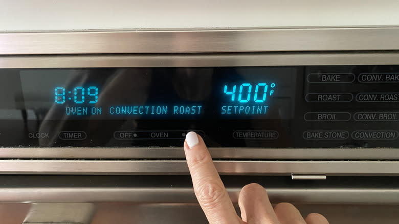 setting oven to 400