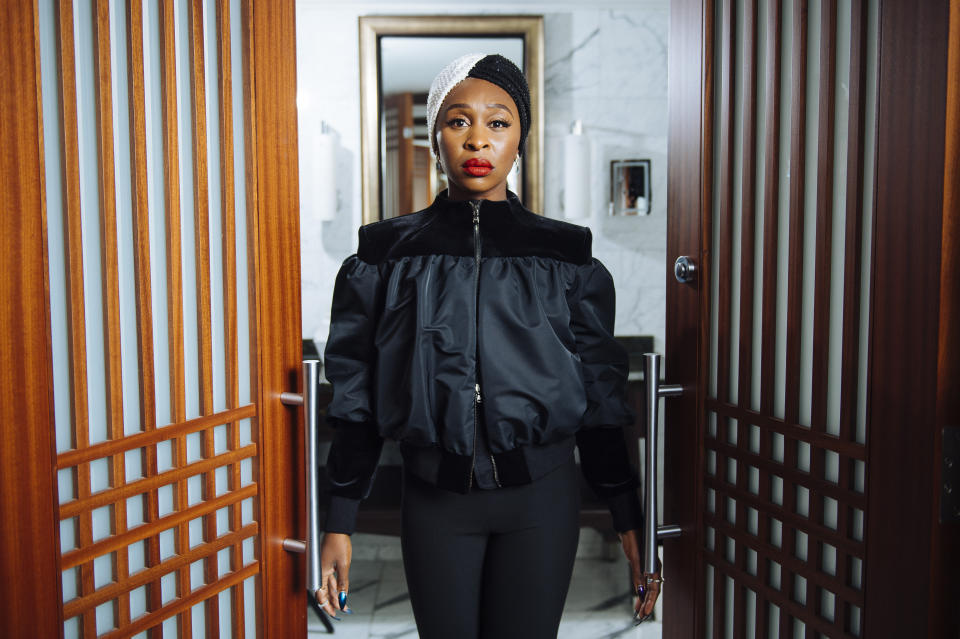 FILE - Actress Cynthia Erivo poses for a portrait during the Toronto International Film Festival in Toronto on Sept. 10, 2019. Erivo portrays Aretha Franklin in the National Geographic miniseries “Genius: Aretha.” (Photo by Arthur Mola/Invision/AP, File)