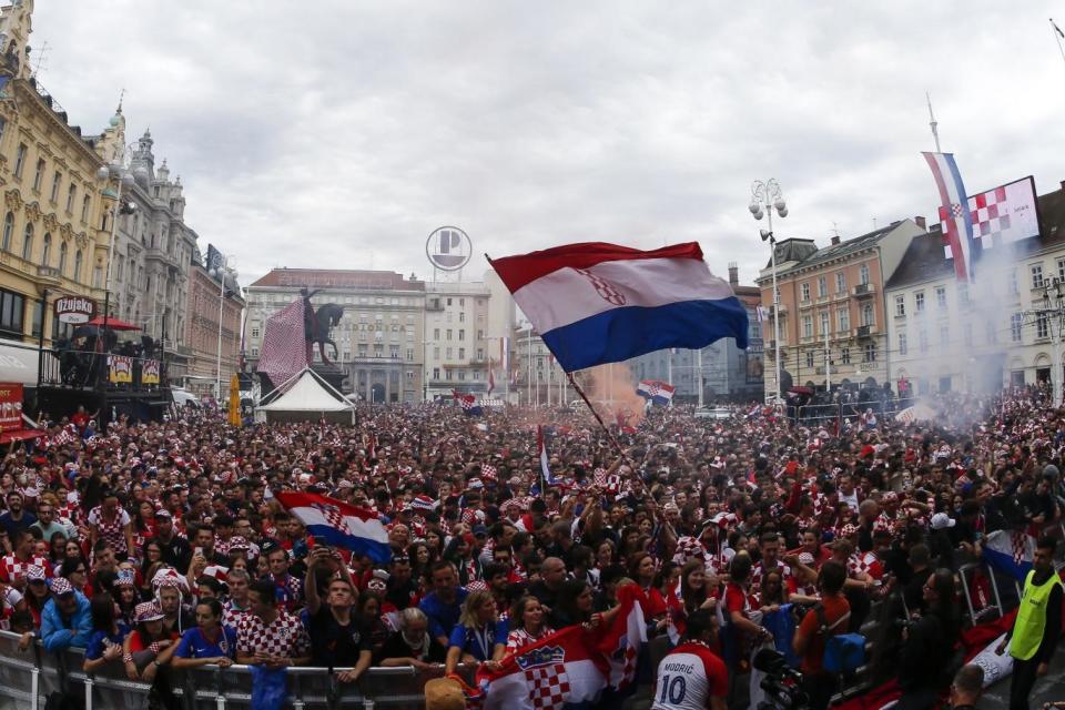 Croatia fans gathered in Zagreb for the World Cup final (Getty Images)