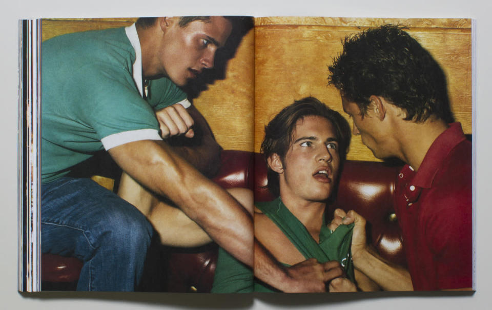 Male models get in a spot of bother in an “A&F Quarterly” from 2001.