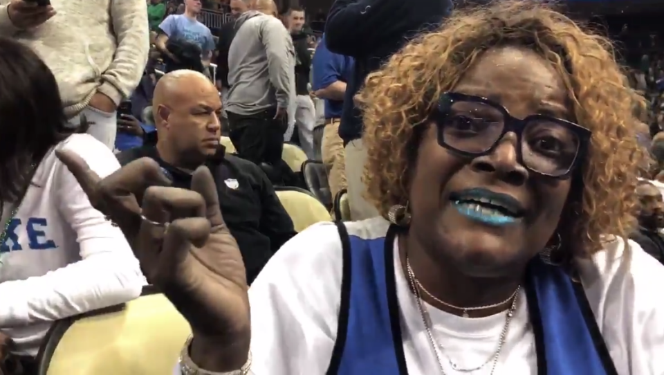 Wendell Carter Jr.’s mom during an interview with ABC 11’s Bridget Condon. (Screenshot: Twitter)