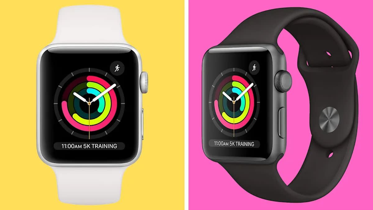 The Apple Watch Series 3 is available in white or black, though you can choose from hundreds of third-party wristbands.