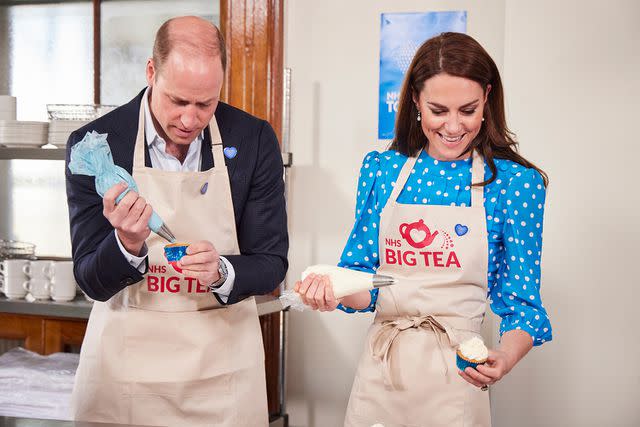 <p>Tom Dymond/REX Shutterstock</p> Prince and Princess of Wales surprise NHS staff and patients with 75th anniversary party