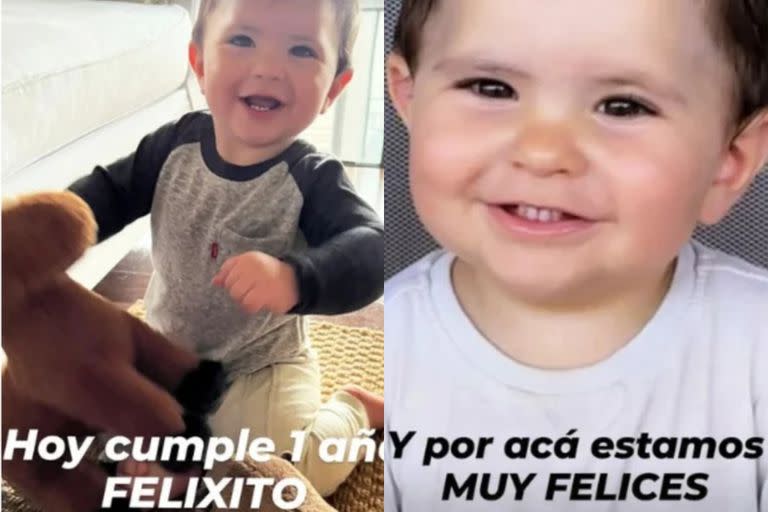 En un principio, Ricky Sarkany compartió dos postales del niño, en donde se luce feliz y animado