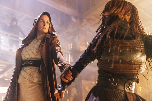 <p>Disney+/Lucasfilm</p> Carrie-Anne Moss in 'The Acolyte'