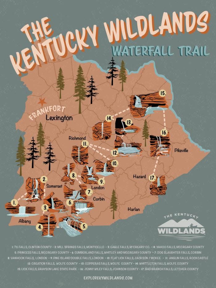 The Kentucky Wildlands Waterfall Trail includes 17 of the most impressive waterfalls in the state.