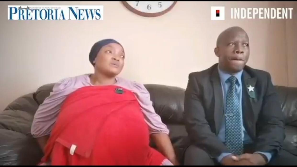 <p>A still of mother Gosiame Thamara Sithole, who would be the first to give birth to 10 babies if confirmed</p> (Screengrab/ Pretoria News/Independent Media/Twitter)