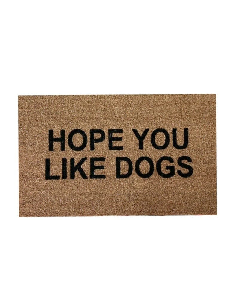 "Hope you like dogs" door mat for sale at Elburne.