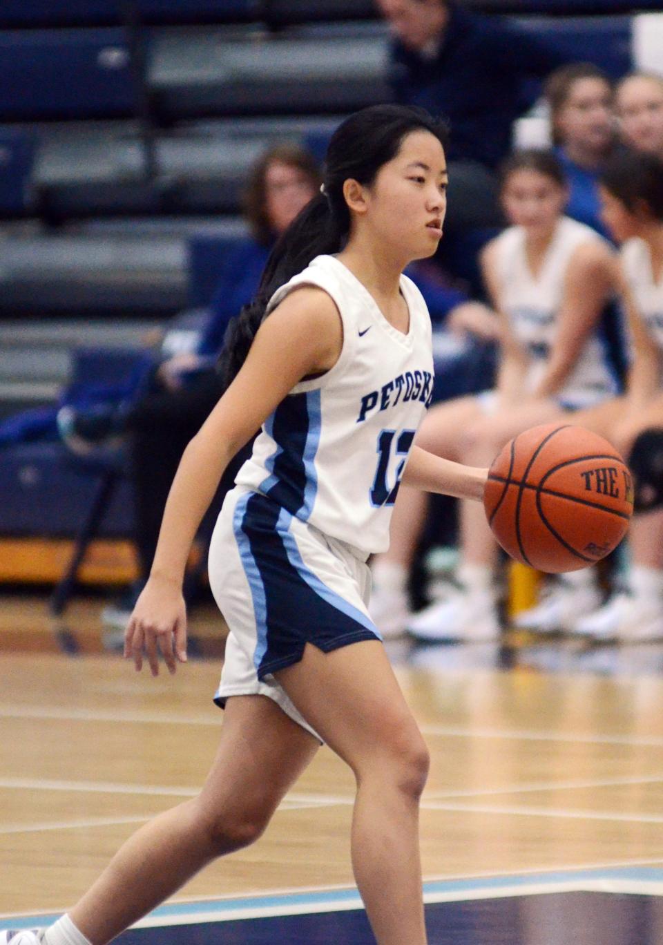 Petoskey guard Sophia Lee brings the ball up the court in the first half Tuesday.