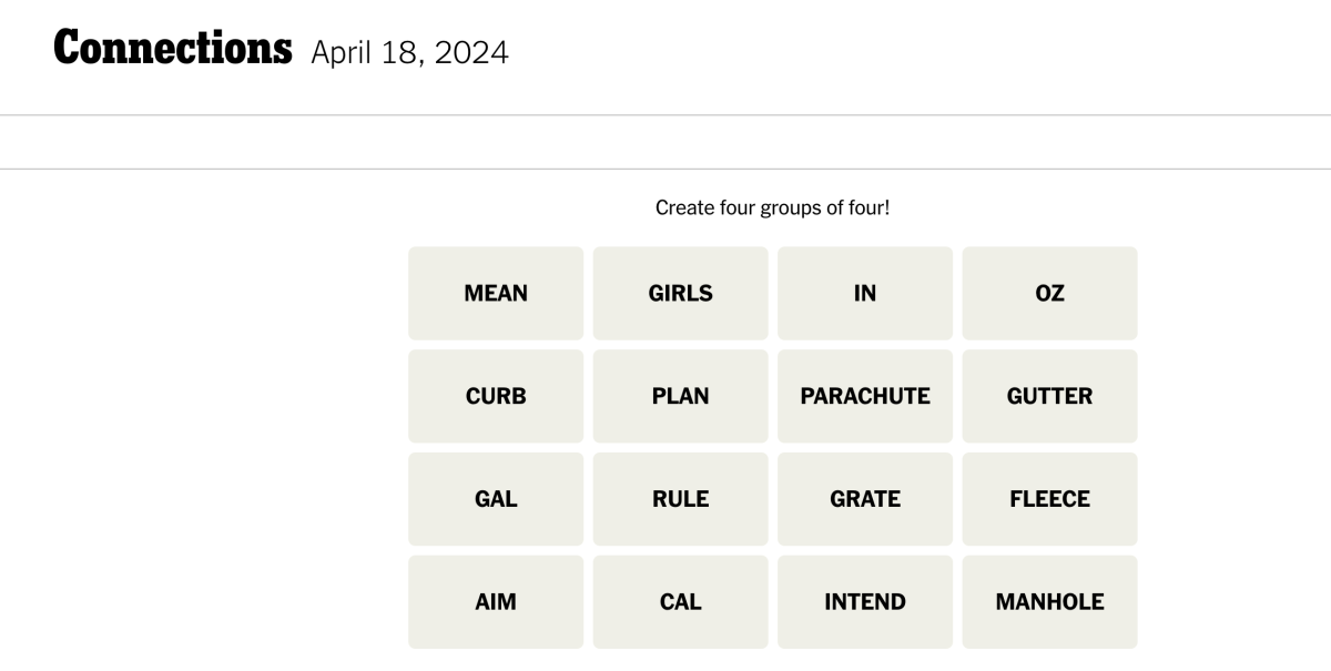 <em>Today's NYT Connections puzzle for Thursday, April 18</em><em>, 2024</em><p>New York Times</p>