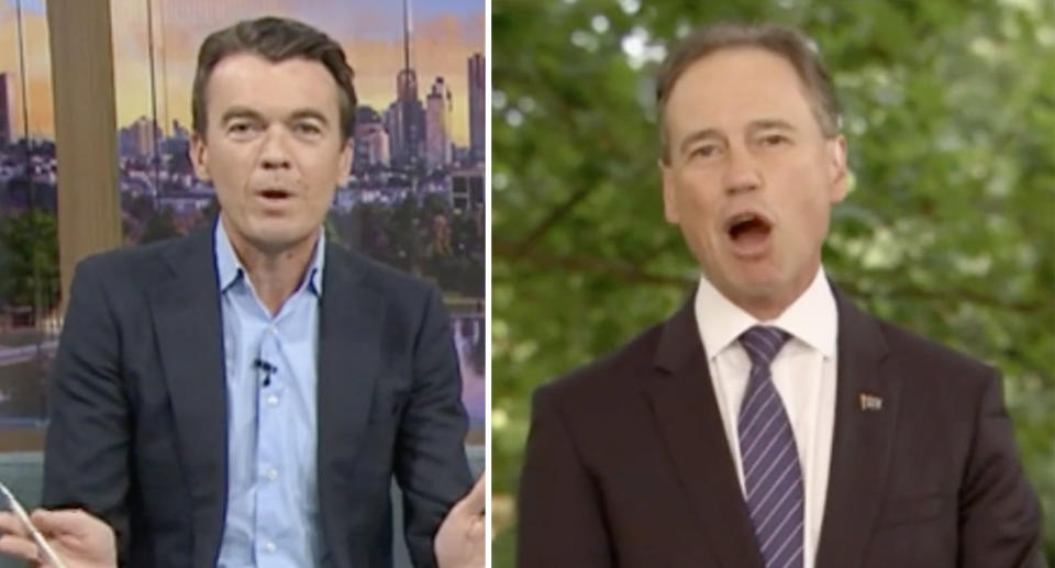 Michael Rowland and Greg Hunt clashed on Wednesday morning. source: ABC