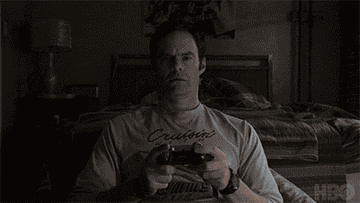 Bill Hader playing a video game in Barry TV show